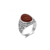 Bague Argent Jaspe Rouge