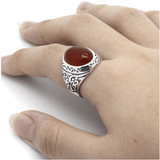 Bague Argent Jaspe Rouge
