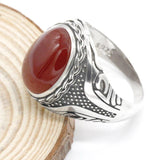 Bague Homme Jaspe Rouge (Argent)
