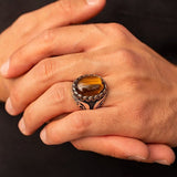 Bague Homme Œil de Tigre "Puissance"